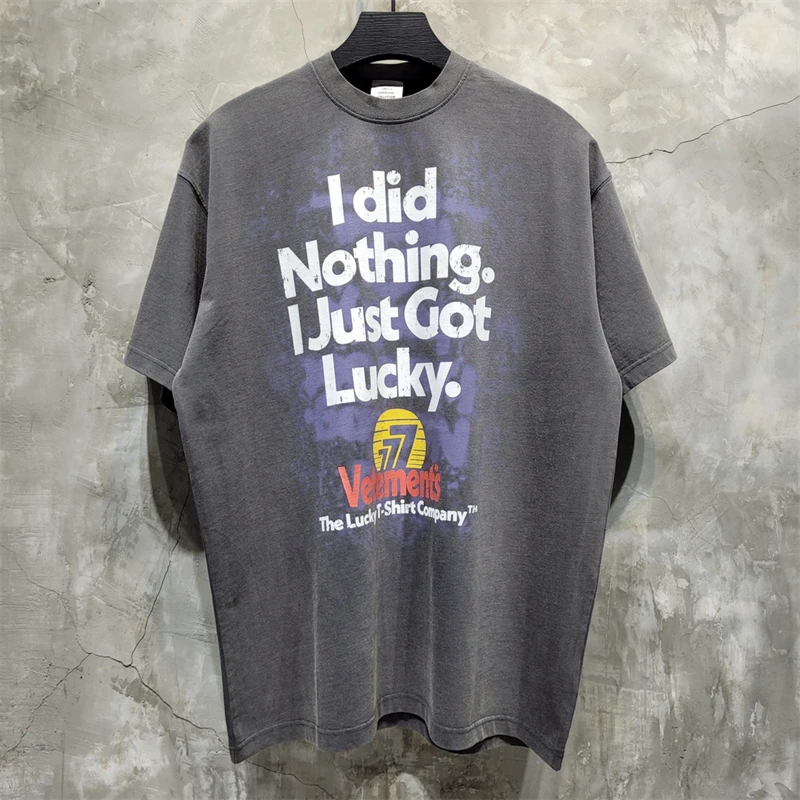 High Quality VTM Vetements T-shirt Men Women 1:1 High Quality I Did Nothing I Just Got Lucky T Shirt Top Tees Gym
High Quality VTM Vetements T-shirt Men Women 1:1 High Quality I Did Nothing I Just Got Lucky T Shirt Top Tees Gym