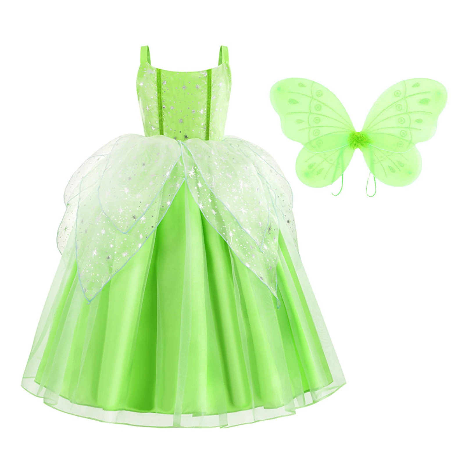 Детское фатиновое платье принцессы без рукавов с крыльями бабочки
Детское фатиновое платье принцессы без рукавов с крыльями бабочки