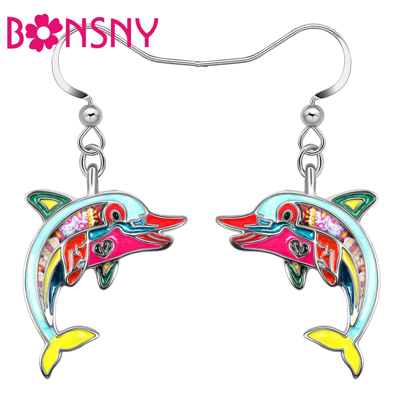 Bonsny Enamel Alloy Floral Cute Dolphin Earrings Sweet Ocean Animals Dangle Drop Charms Fashion Jewelry For Women Girls Gifts
Bonsny Enamel Alloy Floral Cute Dolphin Earrings Sweet Ocean Animals Dangle Drop Charms Fashion Jewelry For Women Girls Gifts
