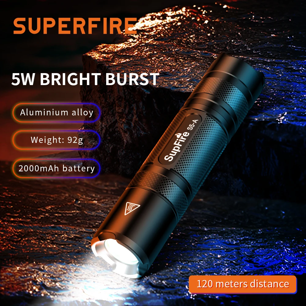 SuperFire S3-портативный фонарик с регулируемой яркостью, супер яркий, для повседневного использования, с аккумулятором 18650/AAA, водонепроницаемый алюминиевый сплав для кемпинга
SuperFire S3-портативный фонарик с регулируемой яркостью, супер яркий, для повседневного использования, с аккумулятором 18650/AAA, водонепроницаемый алюминиевый сплав для кемпинга
