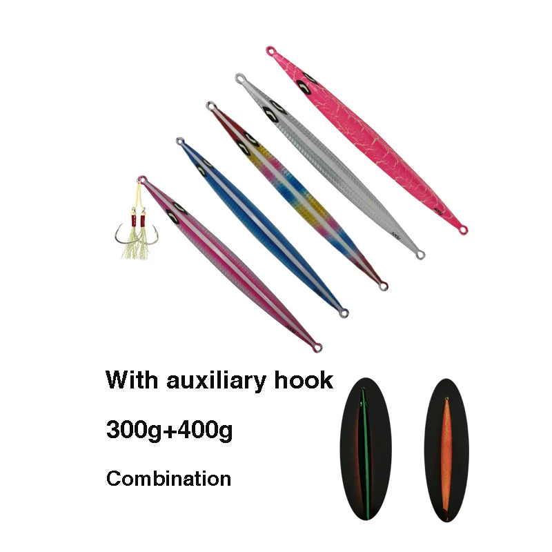 Ley 300g 400g With Assist Hook Fishing Metal Luminous Fishing Lure Hard Slow Pitch Jigging Lure Deep Sea Salt Water
Ley 300g 400g With Assist Hook Fishing Metal Luminous Fishing Lure Hard Slow Pitch Jigging Lure Deep Sea Salt Water