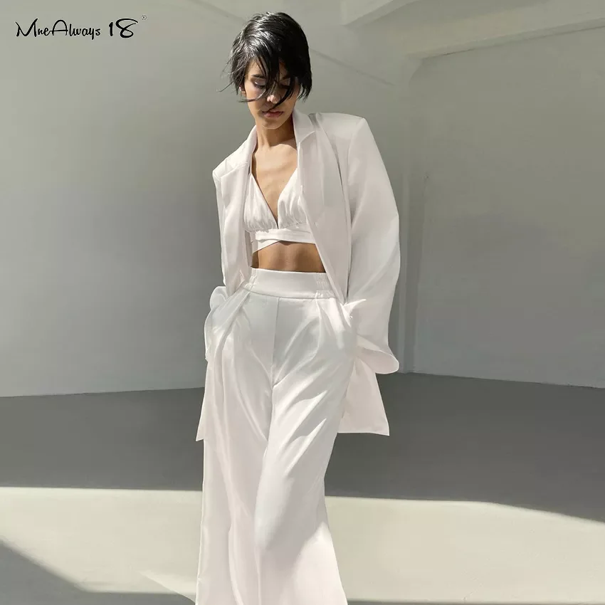 2022NEW Fashion Women Satin Trousers Solid Pleated High Waist Trousers Female Spring 2022 Wide Leg Pants Ladies Party Club
2022NEW Fashion Women Satin Trousers Solid Pleated High Waist Trousers Female Spring 2022 Wide Leg Pants Ladies Party Club