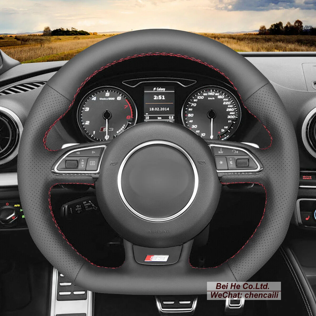 Customized Non-slip Black Leather Suede Car Steering Wheel Cover For Audi A5 A7 RS5 RS7 S3 S5 SQ5 S4 S6 S7 Interior Accessories
Customized Non-slip Black Leather Suede Car Steering Wheel Cover For Audi A5 A7 RS5 RS7 S3 S5 SQ5 S4 S6 S7 Interior Accessories