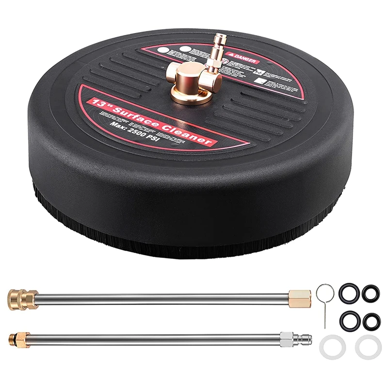 Pressure Washer Surface Cleaner 13 Inch, Surface Cleaner With 2 Extension Wand, Power Washer Attachments, 2500 PSI
Pressure Washer Surface Cleaner 13 Inch, Surface Cleaner With 2 Extension Wand, Power Washer Attachments, 2500 PSI