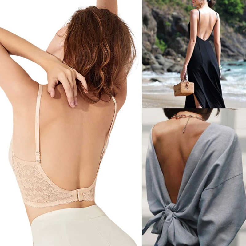 Lace Push Up Smooth Invisible Women Bra Elegant Thin Translucent Large Open Back Charming Dress Underwear Seamless bras
Lace Push Up Smooth Invisible Women Bra Elegant Thin Translucent Large Open Back Charming Dress Underwear Seamless bras