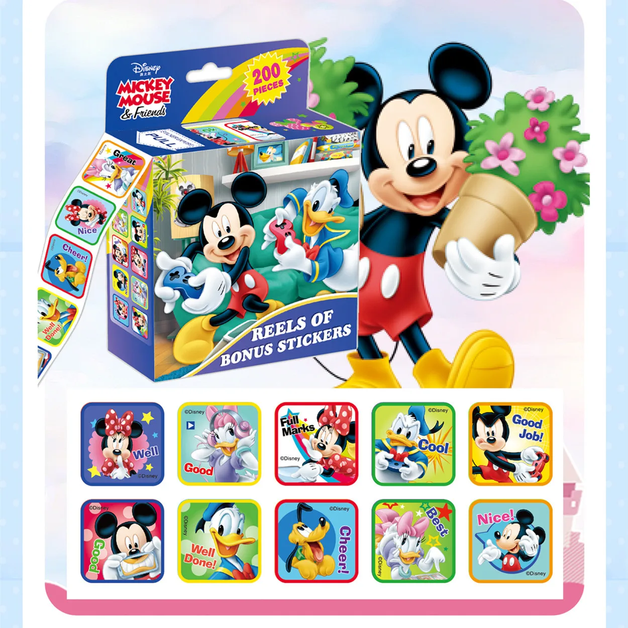 200PCS/Roll Disney Cartoon Mickey Minnie Toy story winnie Pooh Portable Children'S Rewards Sticker Toys
200PCS/Roll Disney Cartoon Mickey Minnie Toy story winnie Pooh Portable Children'S Rewards Sticker Toys