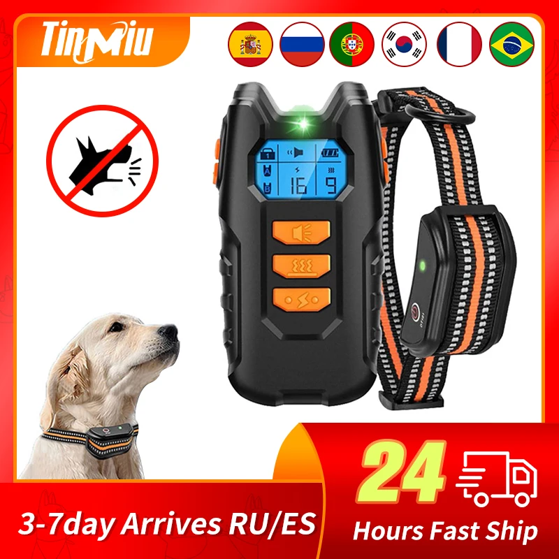 Электрический ошейник для собак tinми-1000 футов, устройство для тренировки, защита от лая, перезаряжаемый водонепроницаемый ошейник с ЖК-дисплеем для собак
Электрический ошейник для собак tinми-1000 футов, устройство для тренировки, защита от лая, перезаряжаемый водонепроницаемый ошейник с ЖК-дисплеем для собак