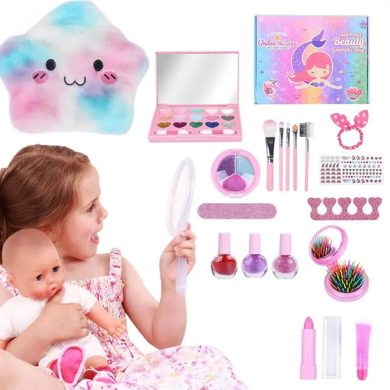 Kids Makeup For Girl Pretend Makeup Toy 18pcs Washable Cosmetic Beauty Set For Little Girls Kids Pretend Play With Make Up Bag
Kids Makeup For Girl Pretend Makeup Toy 18pcs Washable Cosmetic Beauty Set For Little Girls Kids Pretend Play With Make Up Bag