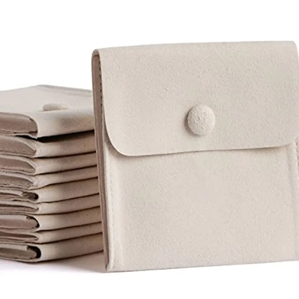 Microfiber Jewelry Pouch, 20pcs 8x8cm Luxury Small Jewelry Gift Bag Package Snap Button with Divider Beige
Microfiber Jewelry Pouch, 20pcs 8x8cm Luxury Small Jewelry Gift Bag Package Snap Button with Divider Beige