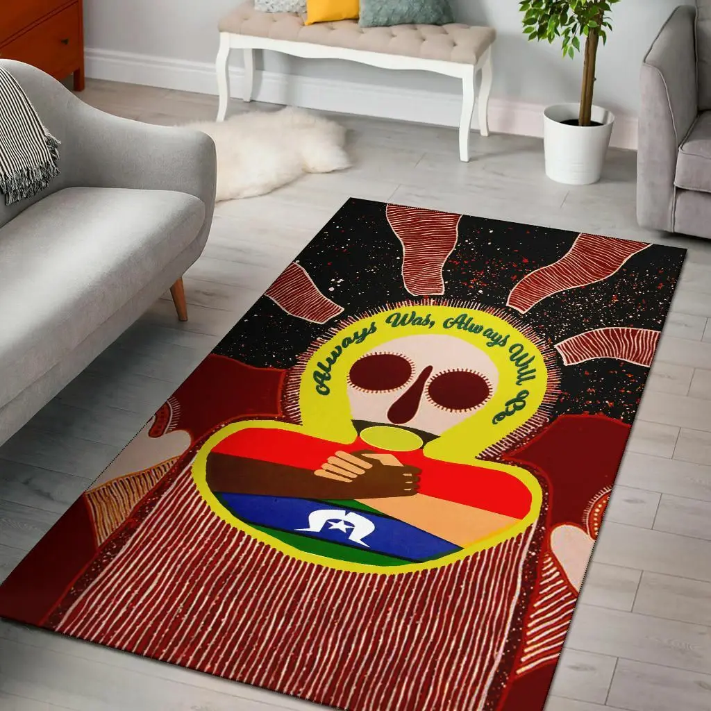 

Aboriginal and Torres Strait Islander Area Rug Room Mat Floor Anti-slip Large Carpet Home Decoration Themed Living Room Carpet