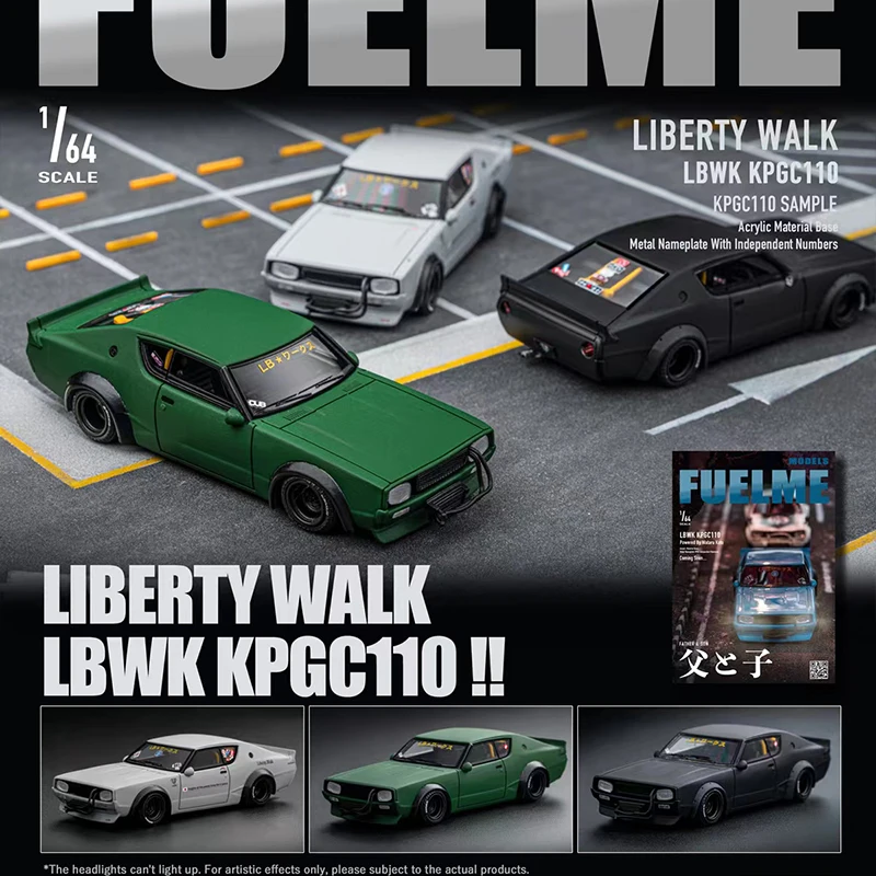Модель автомобиля Fuelme 1/64 LBWK KPGC110, полимерная модель автомобиля Liberty Walk, 3 цвета
Модель автомобиля Fuelme 1/64 LBWK KPGC110, полимерная модель автомобиля Liberty Walk, 3 цвета