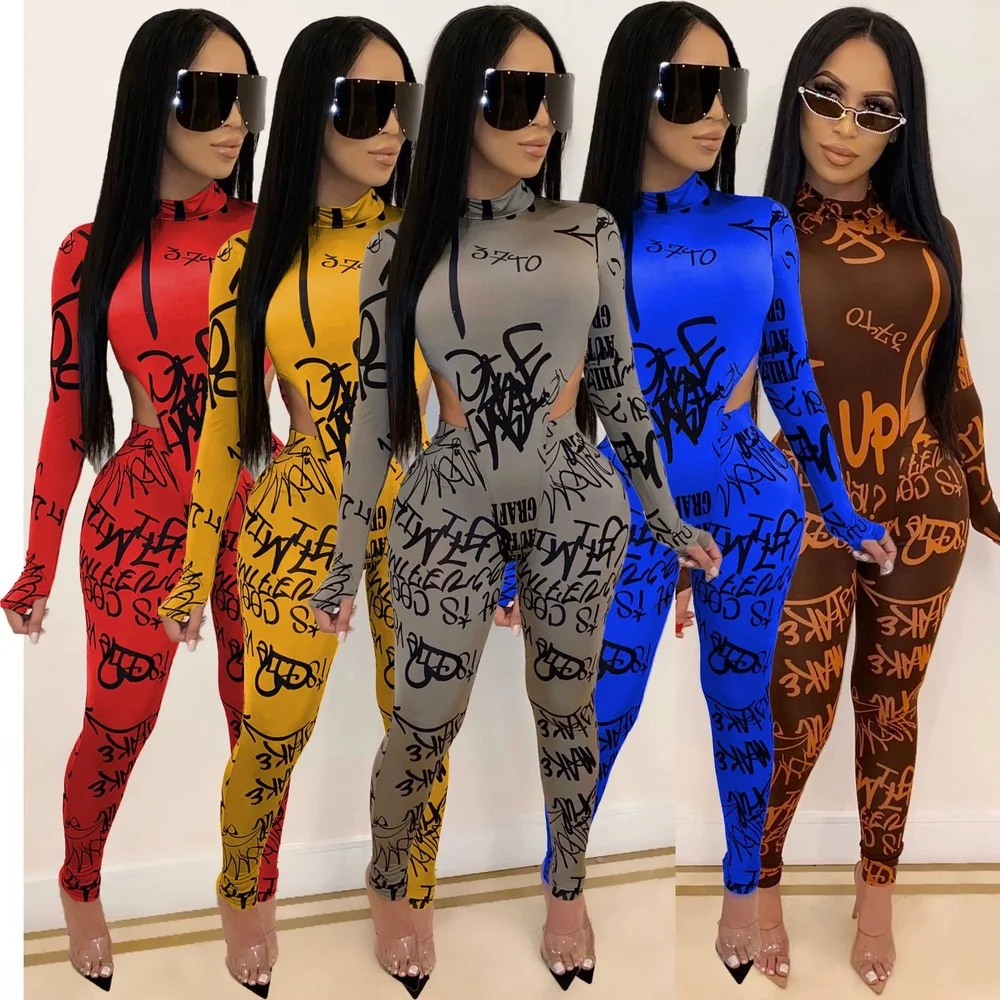 Sexy Letter Printed Club Outfit Women Long Sleeve Turtleneck Bodysuit Top and Long Skinny Pants Fashion 2 Pieces Sets Party Wear
Sexy Letter Printed Club Outfit Women Long Sleeve Turtleneck Bodysuit Top and Long Skinny Pants Fashion 2 Pieces Sets Party Wear
