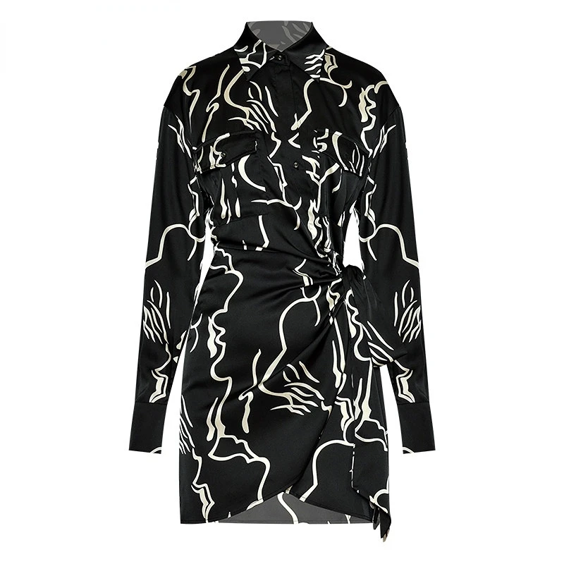 Dresses For Women 2023 Runway Luxury Single Breasted Long Sleeve Abstract Print Pocket Lace-up Waist Bag Hip Fashion Short dress
Dresses For Women 2023 Runway Luxury Single Breasted Long Sleeve Abstract Print Pocket Lace-up Waist Bag Hip Fashion Short dress