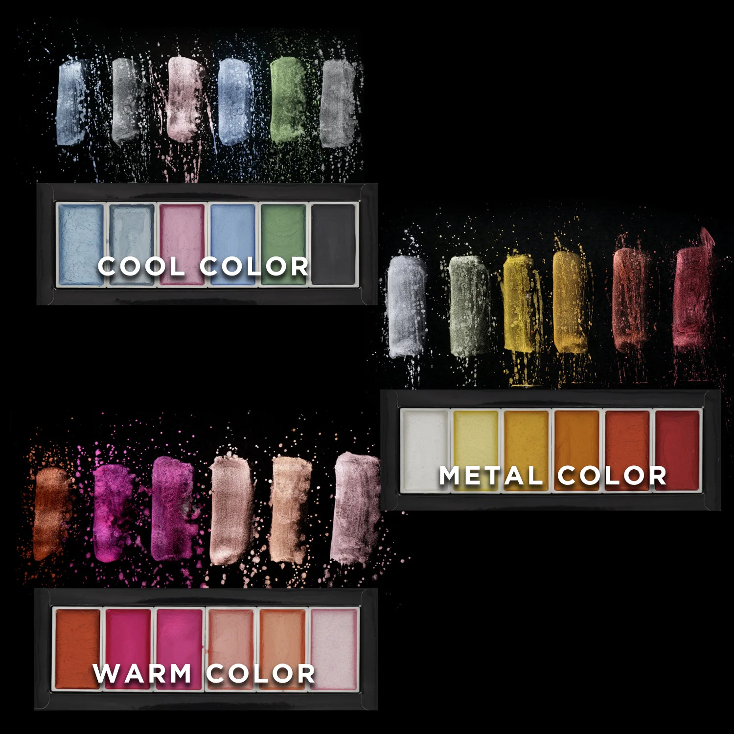 6 Color Cool/Warm/Metallic Watercolor Paint Set for Artist Drawing Glitter Paint Water Color Pan Pigment Art Supplies
6 Color Cool/Warm/Metallic Watercolor Paint Set for Artist Drawing Glitter Paint Water Color Pan Pigment Art Supplies