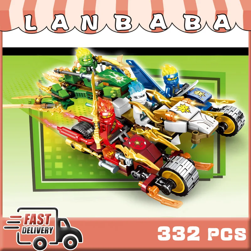LANBABA 332pcs Ninja Motorcars Scene Building Blocks Toys Bricks with 4 mini figures Toy Construction set For Boys on Model Kit
LANBABA 332pcs Ninja Motorcars Scene Building Blocks Toys Bricks with 4 mini figures Toy Construction set For Boys on Model Kit