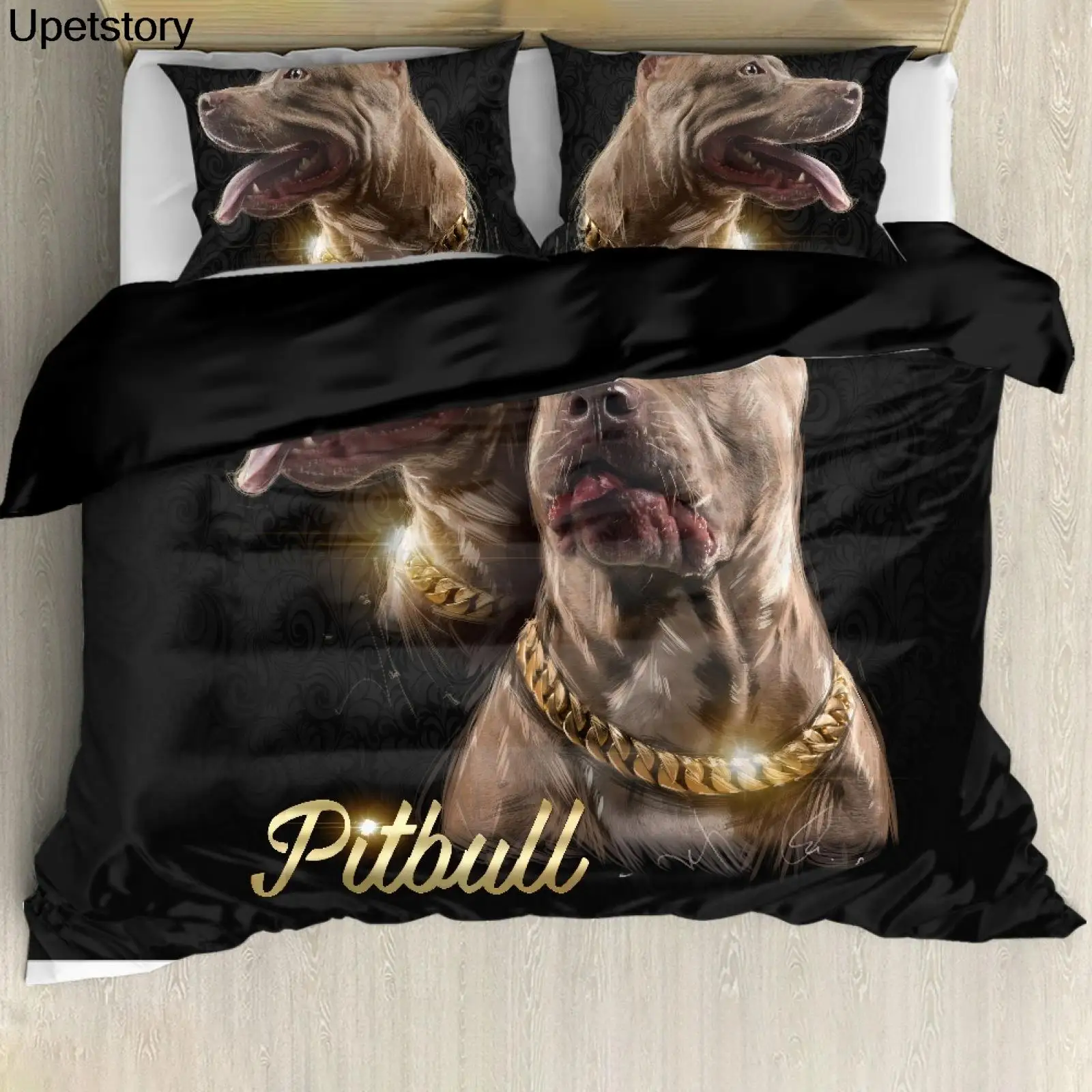 Комплект постельного белья Upetstory Cool Pitbull с золотым ожерельем и принтом, однотонный простой комплект постельного белья, простыня, пододеяльник, наволочка
Комплект постельного белья Upetstory Cool Pitbull с золотым ожерельем и принтом, однотонный простой комплект постельного белья, простыня, пододеяльник, наволочка