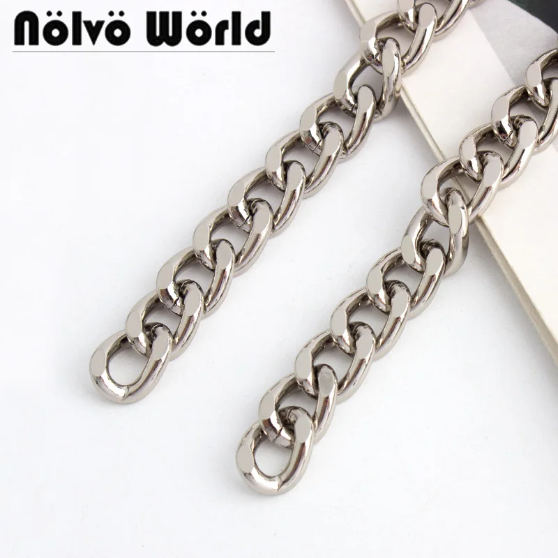 1-5-10 meters 3mm thick 11mm width Silver chains Aluminum Purse charm chain High quality chain
1-5-10 meters 3mm thick 11mm width Silver chains Aluminum Purse charm chain High quality chain