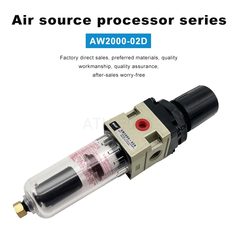 Регулятор неоматического воздушного фильтра AW2000-02, 1/4 дюйма, блок очистки воздуха типа SMC с медным картриджем, ручной автоматический слив AW2000-02D
Регулятор неоматического воздушного фильтра AW2000-02, 1/4 дюйма, блок очистки воздуха типа SMC с медным картриджем, ручной автоматический слив AW2000-02D