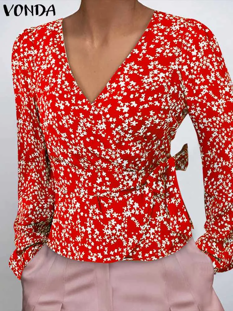Women's Blouse Fashion Shirts 2022 VONDA Long Puff Sleeve Deep V Neck Sexy Peplum Tops Casual Bandage Floral Printed Party Tunic
Women's Blouse Fashion Shirts 2022 VONDA Long Puff Sleeve Deep V Neck Sexy Peplum Tops Casual Bandage Floral Printed Party Tunic