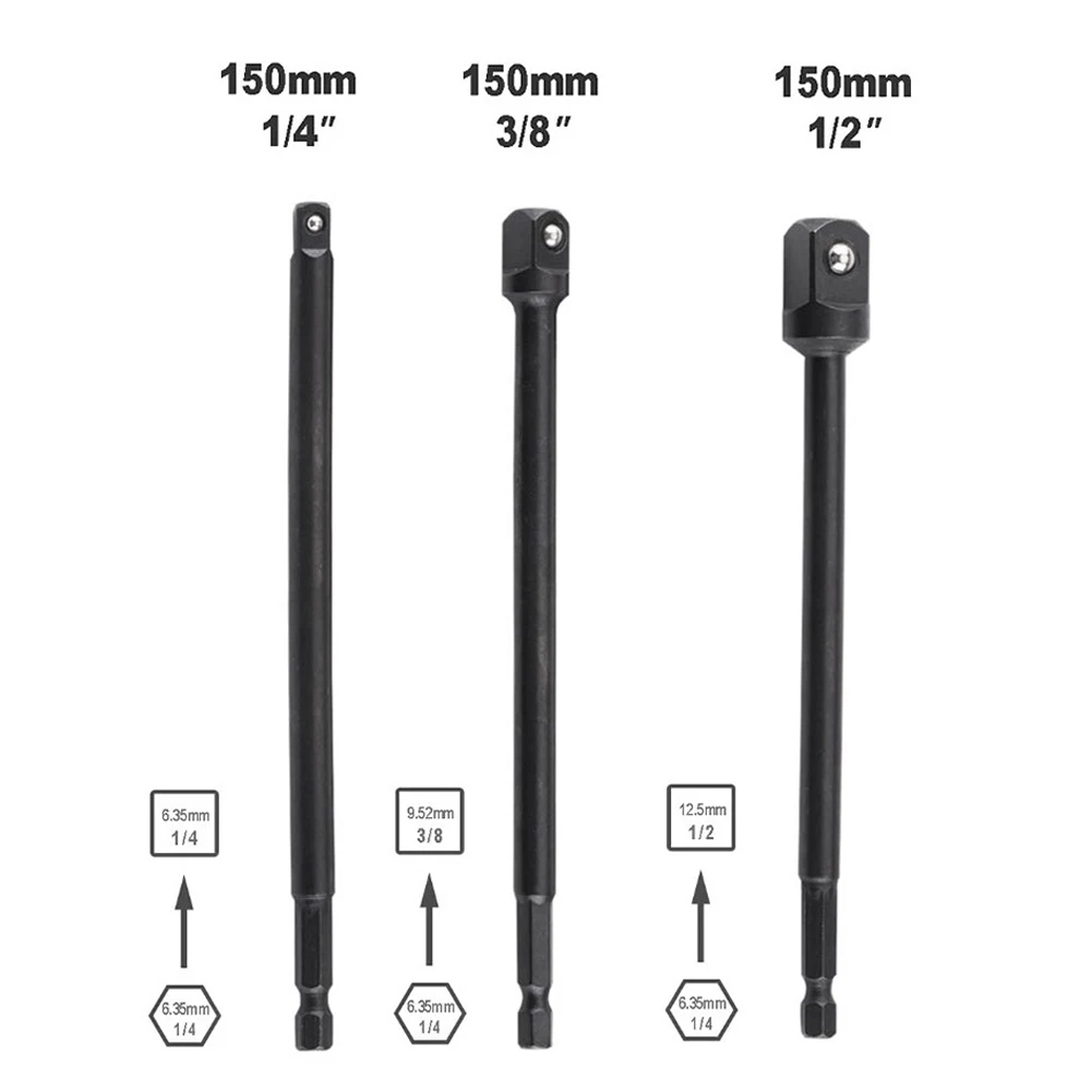Socket Bits Socket Adapter 150mm 3PCS Chrome Vanadium Steel Drill Bit Extension Bar Hex Driver Hexagonal Shank
Socket Bits Socket Adapter 150mm 3PCS Chrome Vanadium Steel Drill Bit Extension Bar Hex Driver Hexagonal Shank