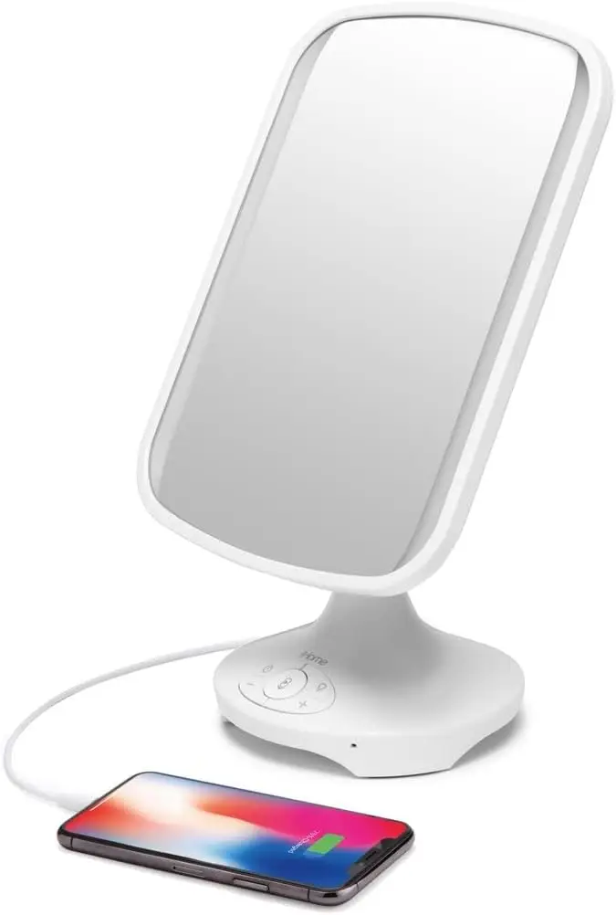 Регулируемое зеркало для туалетного столика, зеркало для макияжа с Bluetooth-звуком, громкоговоритель для режима «свободные руки», 7x9 дюймов, iCVBT3
Регулируемое зеркало для туалетного столика, зеркало для макияжа с Bluetooth-звуком, громкоговоритель для режима «свободные руки», 7x9 дюймов, iCVBT3