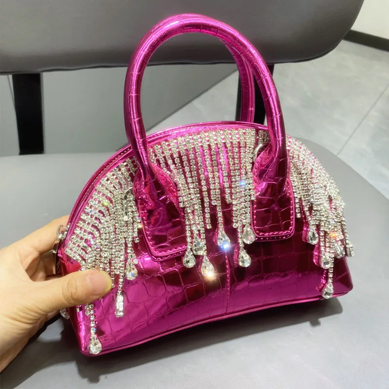 CYY Women's Glossy Handbag Tassel Handbag With Diamond Embellishments One Shoulder Crossbody Bag
CYY Women's Glossy Handbag Tassel Handbag With Diamond Embellishments One Shoulder Crossbody Bag