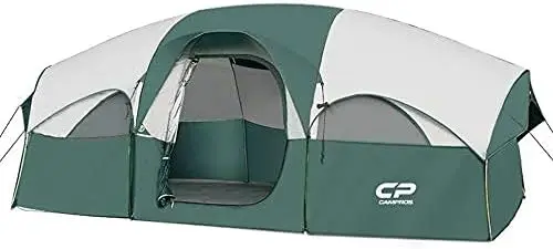8 Person Camping Tents, 2 Room Water Resistant Family Tent with Top Rainfly, 5 Large Mesh Windows, Double Layer, Easy Set Up, Po
8 Person Camping Tents, 2 Room Water Resistant Family Tent with Top Rainfly, 5 Large Mesh Windows, Double Layer, Easy Set Up, Po