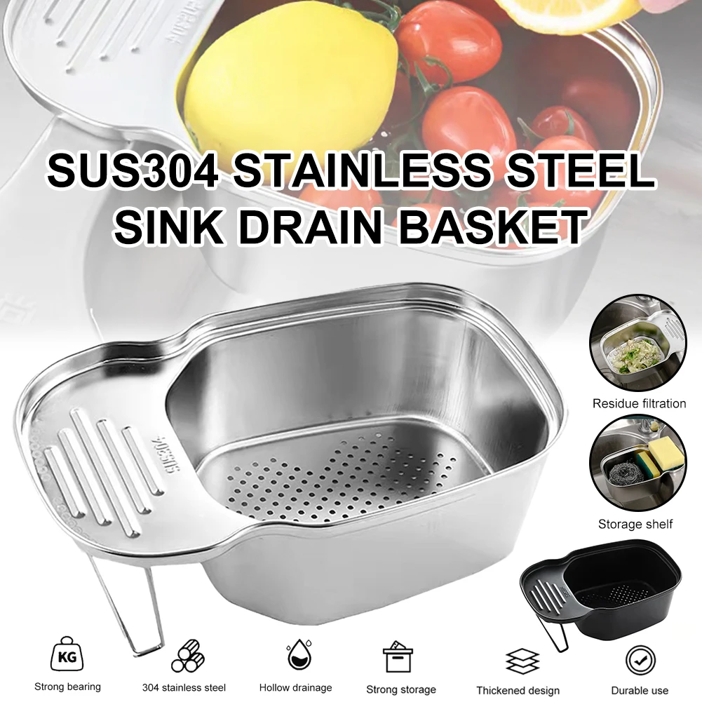 Kitchen Stainless Steel Square Sink Strainer Drain Fruit Vegetable Drainer Storage Tool Basket Suction Cup Filter Wash Vegetable
Kitchen Stainless Steel Square Sink Strainer Drain Fruit Vegetable Drainer Storage Tool Basket Suction Cup Filter Wash Vegetable
