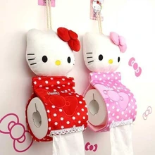 Anime Creative Life Hello Kitty Cartoon Tissue Cover Plush Roll Paper Paper Towel Hanger Reel Tissue Cover