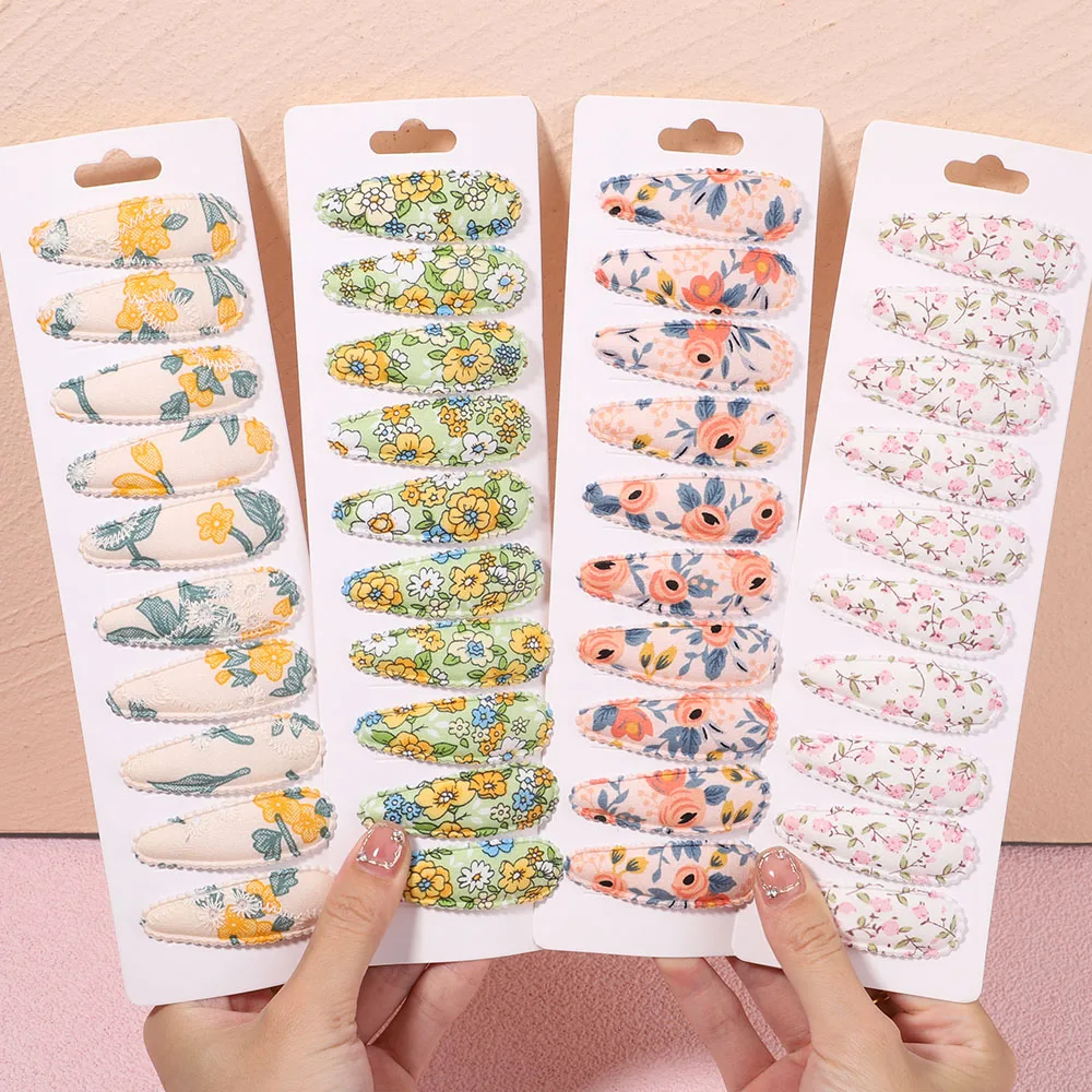 10Pcs/Set Sweet Floral Print Snap Hair Clips For Kids Girls Waterdrop Shape BB Hairpins Barrettes Women Fashion Hair Accessories
10Pcs/Set Sweet Floral Print Snap Hair Clips For Kids Girls Waterdrop Shape BB Hairpins Barrettes Women Fashion Hair Accessories