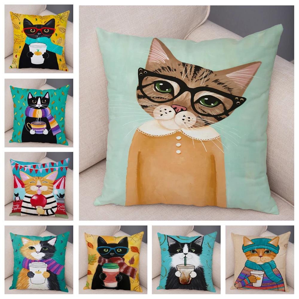 Bedroom Cute Funny Cartoon Coffee Cat Pillowcase Decoration Pet Animal Pillowcase Cushion Cover Sofa Home Car
Bedroom Cute Funny Cartoon Coffee Cat Pillowcase Decoration Pet Animal Pillowcase Cushion Cover Sofa Home Car