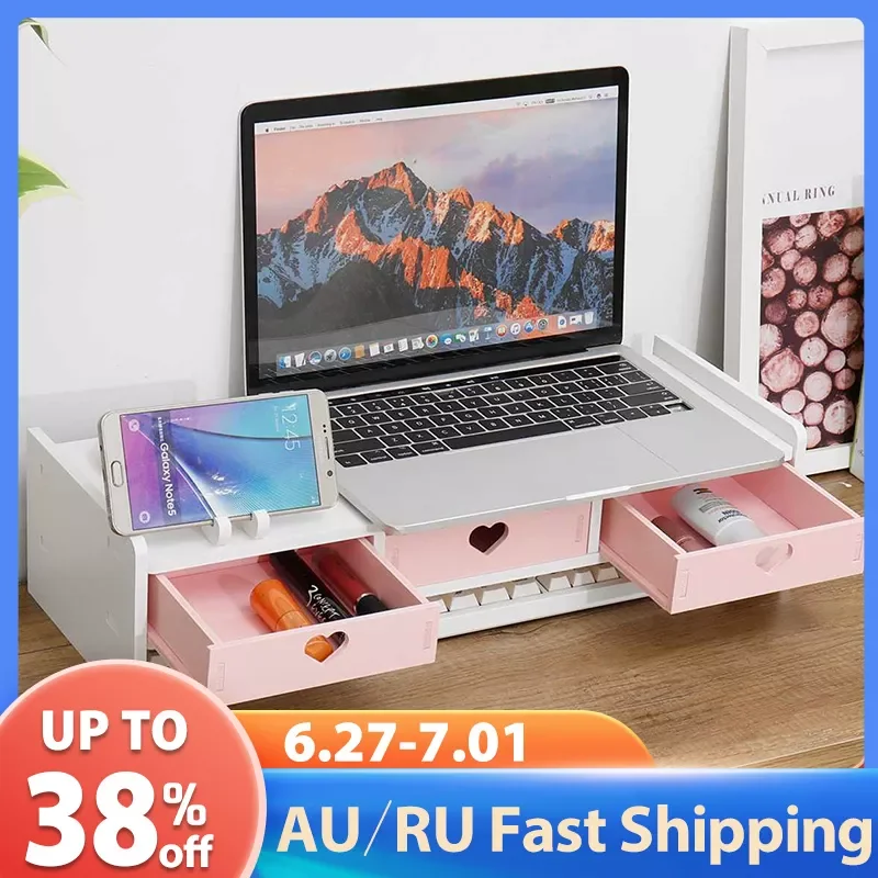 Pink Monitor Stand Monitor Support Laptop Computer Stand PVC Wood Monitor Riser Shelf Desktop Screen Riser Cute Holder 3 Drawers
Pink Monitor Stand Monitor Support Laptop Computer Stand PVC Wood Monitor Riser Shelf Desktop Screen Riser Cute Holder 3 Drawers