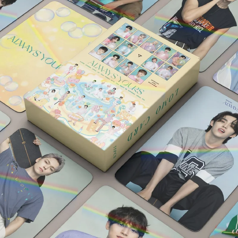 55pcs/Set NEW Kpop SVT 17 FML Laser LOMO Card High Quality HD Double Side Print Photo Card THE8 WONWOO WOOZI VERNON Fans Gift
55pcs/Set NEW Kpop SVT 17 FML Laser LOMO Card High Quality HD Double Side Print Photo Card THE8 WONWOO WOOZI VERNON Fans Gift