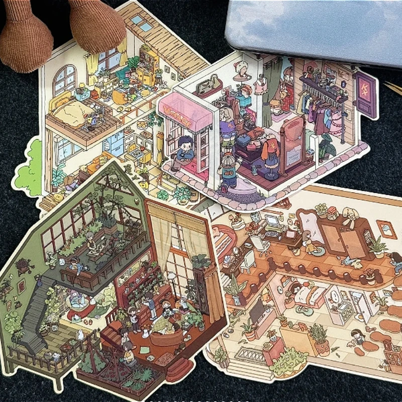 Милая сцена, коллаж, снятие стресса, миниатюрные 2,5D домашние пейзажные наклейки
Милая сцена, коллаж, снятие стресса, миниатюрные 2,5D домашние пейзажные наклейки