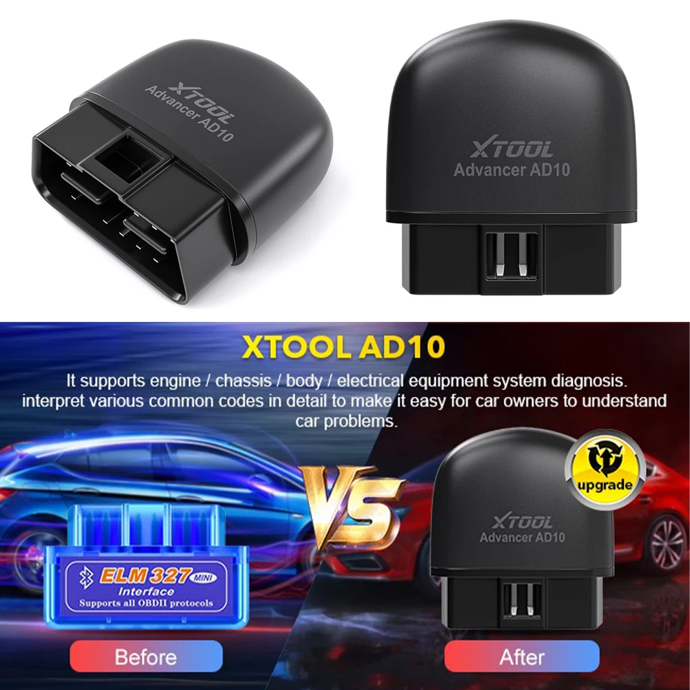 XTOOL AD10 OBD2 Scanner Bluetooth-Compatible ELM327 Wireless Scanner Code Reader Car Fault Detection Diagnostic Scan for Android
XTOOL AD10 OBD2 Scanner Bluetooth-Compatible ELM327 Wireless Scanner Code Reader Car Fault Detection Diagnostic Scan for Android