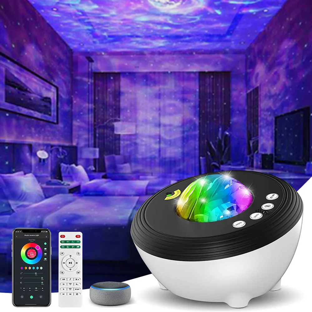 

Звездный проектор с Wi-Fi, Галактический ночник, Проекторы Ночные огни,светодиодный музыкальный Bluetooth-динамик, туманность, облако, умная лампа...