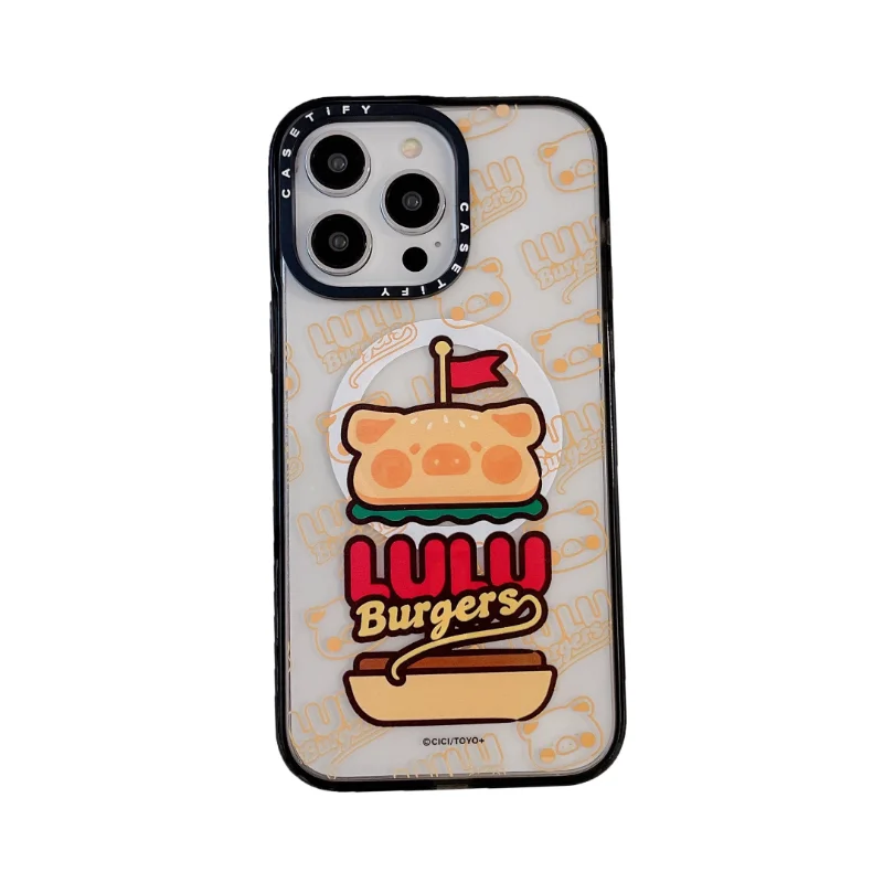 

CASETIFY Lulu Pig Магнитный Magsafe беспроводной зарядный чехол для IPhone 11 12 12PM 13Pro 14PM ударопрочный жесткий чехол F0405