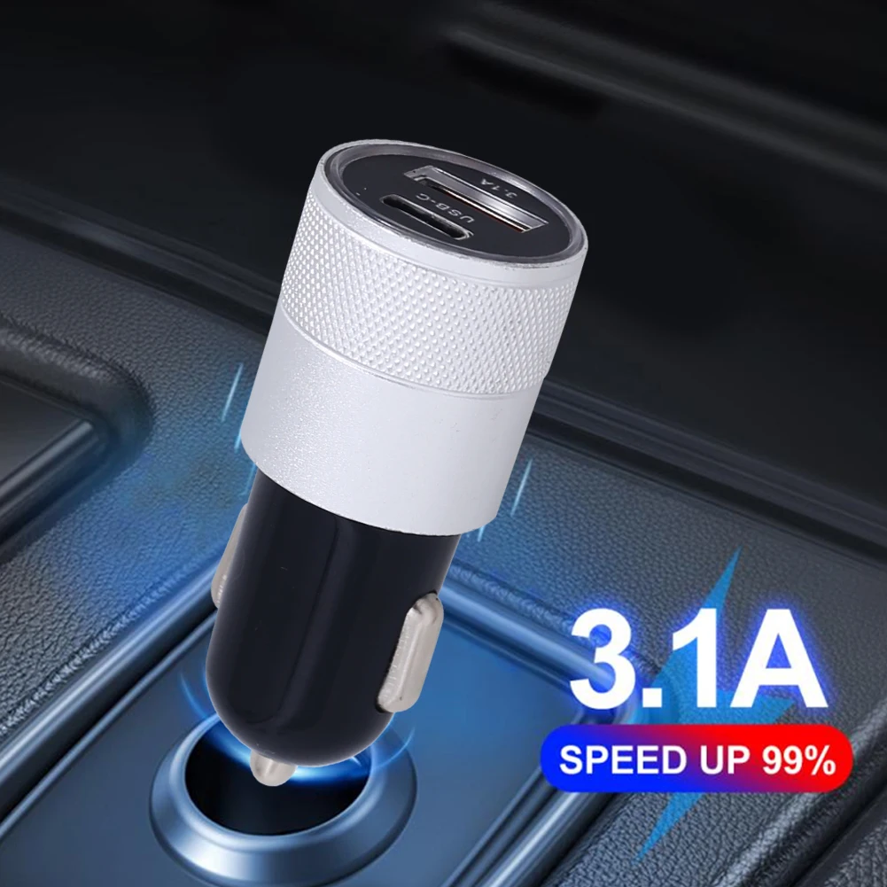 15W Car Charger Adapter Dual USB Ports Fast Charging with Type-C Overheating Protection Cigarette Socket Lighter Adapter
15W Car Charger Adapter Dual USB Ports Fast Charging with Type-C Overheating Protection Cigarette Socket Lighter Adapter