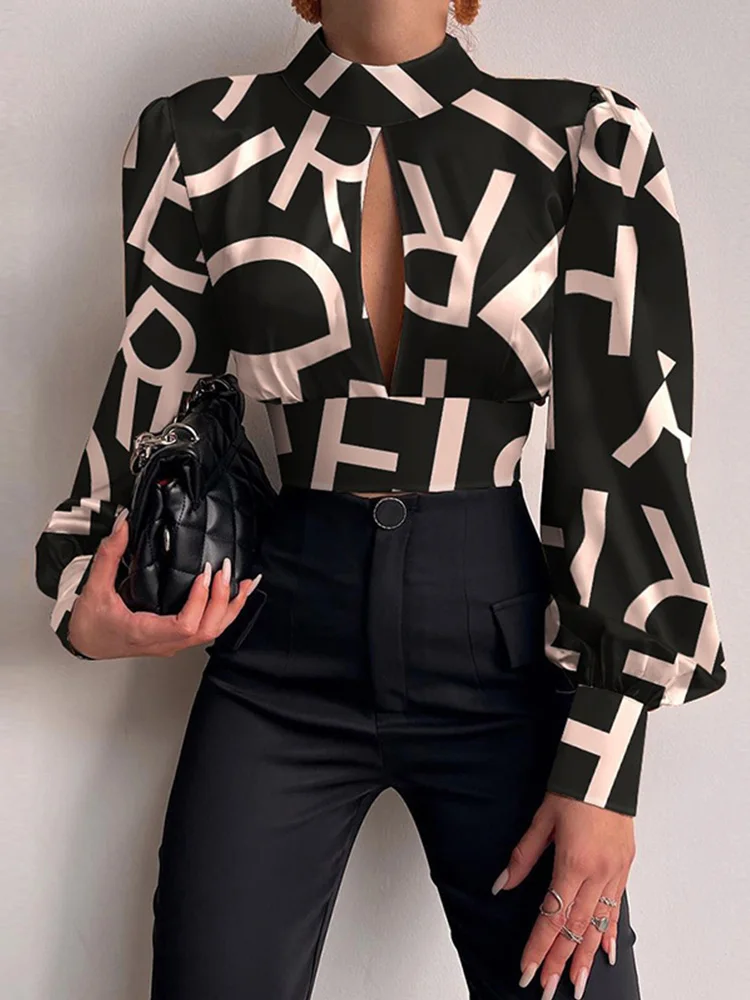 Женская Повседневная Блузка с рукавами-фонариками и надписью
Женская Повседневная Блузка с рукавами-фонариками и надписью