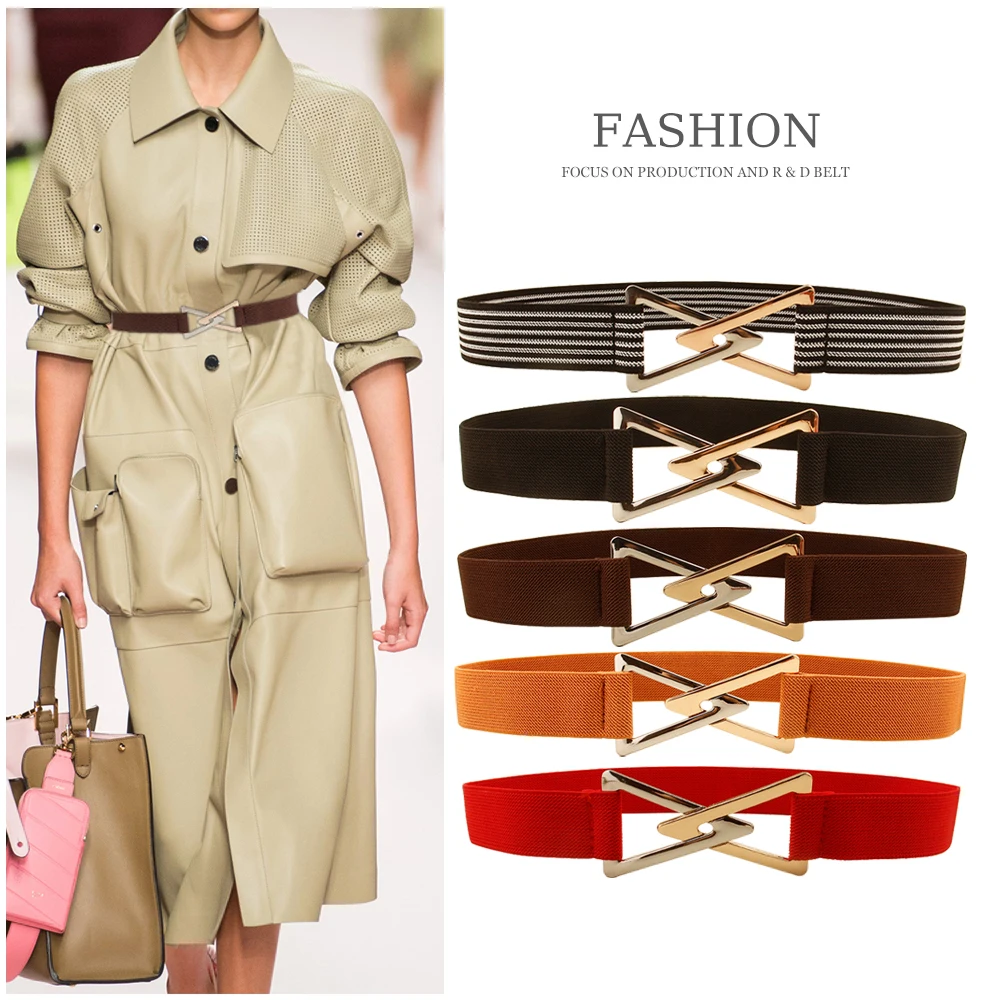 

Triangle belt women's decorative elastic elastic with dress sweater suit waist simple belt versatile fashion girdle