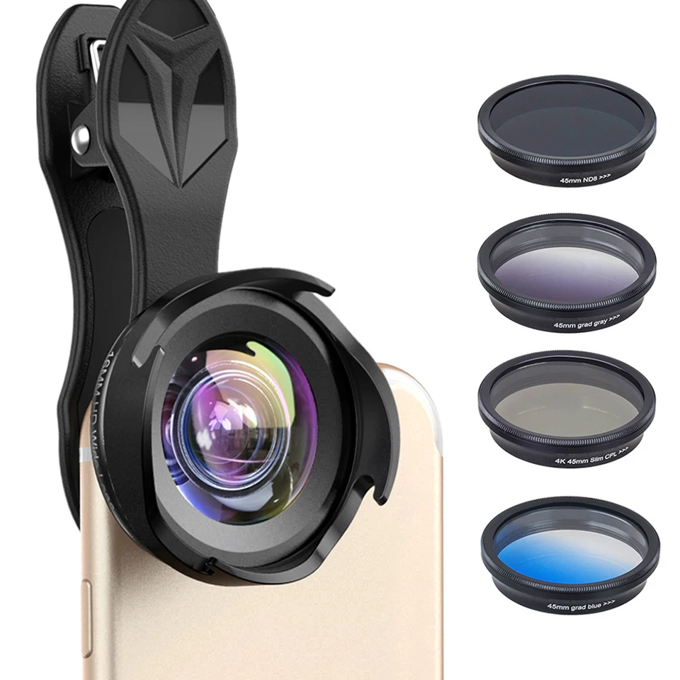 APEXEL Phone Camera Lens Kit HD Professional Wide Angle/macro Lens With Grad Filter CPL ND Filter For iPhone Xiaomi
APEXEL Phone Camera Lens Kit HD Professional Wide Angle/macro Lens With Grad Filter CPL ND Filter For iPhone Xiaomi