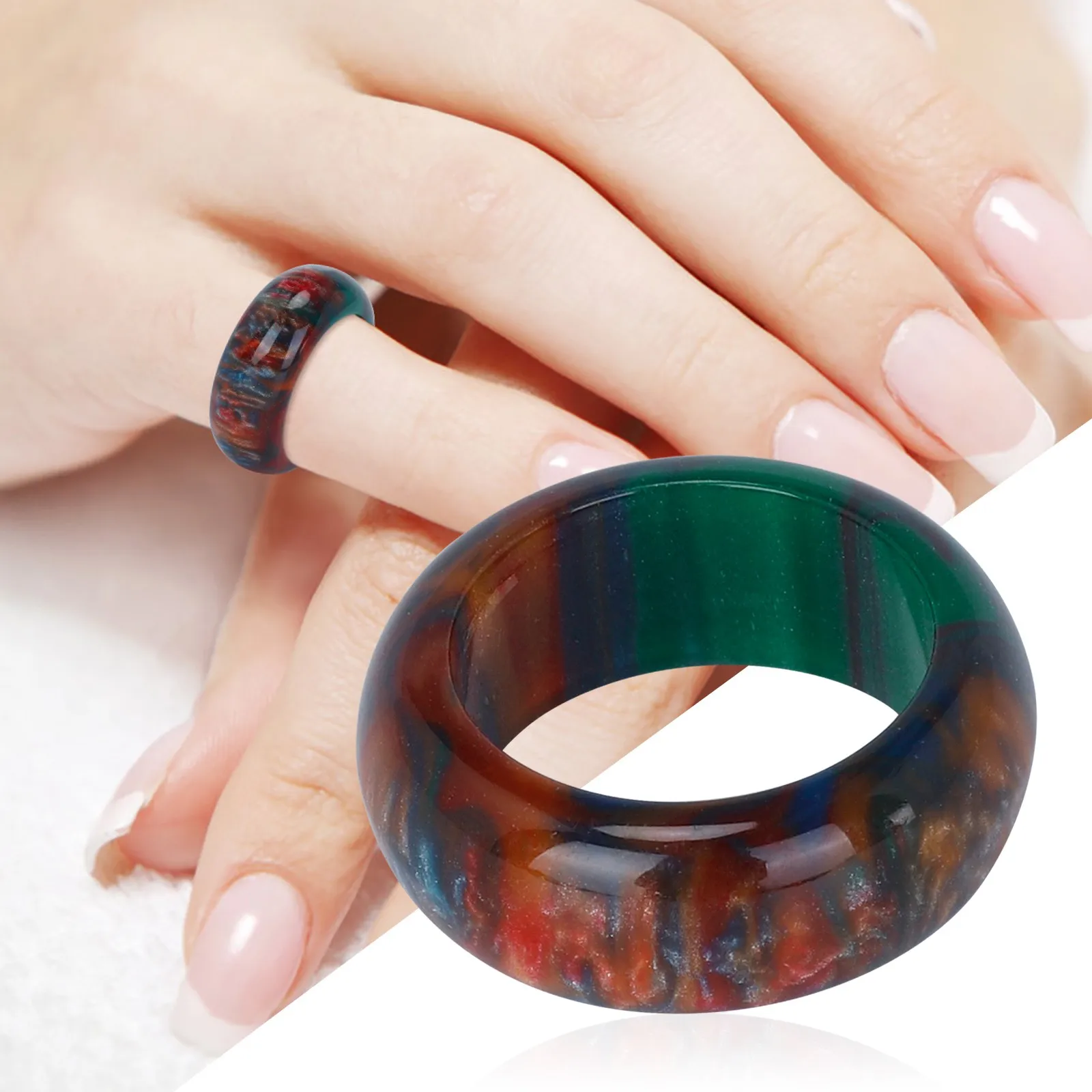 Colorful Transparent Acrylic Ring Geometric Round Marble Pattern Finger Ring Resin Acetate Board Rings For Women Girls Jewelry
Colorful Transparent Acrylic Ring Geometric Round Marble Pattern Finger Ring Resin Acetate Board Rings For Women Girls Jewelry