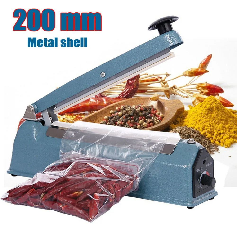 220V FS-200 Food Sealer Packaging Machine Sealing Machine Hand Pressure Manual Impulse Heat Sealer Bag Machine Metal body 200mm
220V FS-200 Food Sealer Packaging Machine Sealing Machine Hand Pressure Manual Impulse Heat Sealer Bag Machine Metal body 200mm