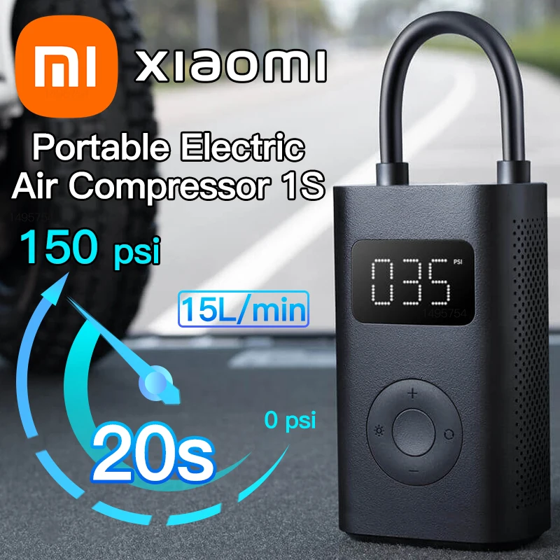 

Xiaomi Mijia Portable Electric Air Compressor 1S Inflator Smart Home Air Pump for bike car tire football basketball xiomi