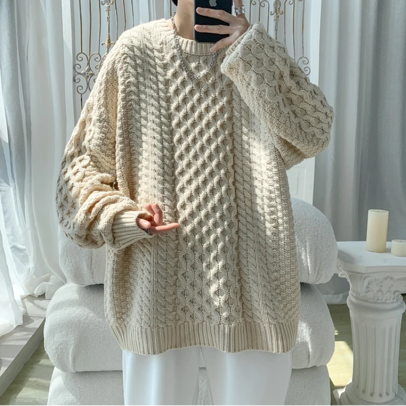 New Solid Color Men's Loose Sweaters Fashion Spring Autumn Neutral Casual Round Neck Coarse Knitted Pullovers Korean Clothing
New Solid Color Men's Loose Sweaters Fashion Spring Autumn Neutral Casual Round Neck Coarse Knitted Pullovers Korean Clothing