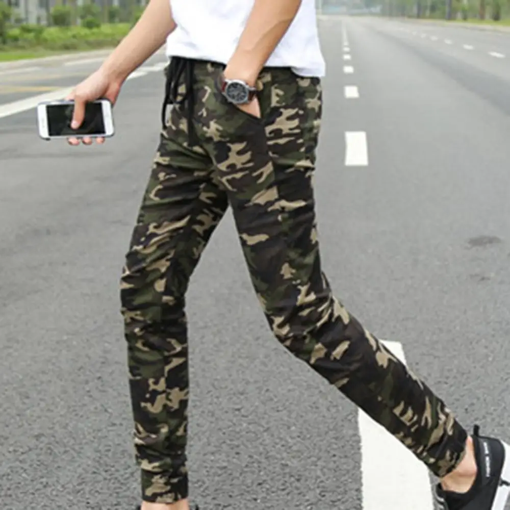 Pants Long Breathable Skinny Casual Thin Tie Drawstring Men Sporty Camouflage Color Pockets Waist Drawstring Cargo
Pants Long Breathable Skinny Casual Thin Tie Drawstring Men Sporty Camouflage Color Pockets Waist Drawstring Cargo