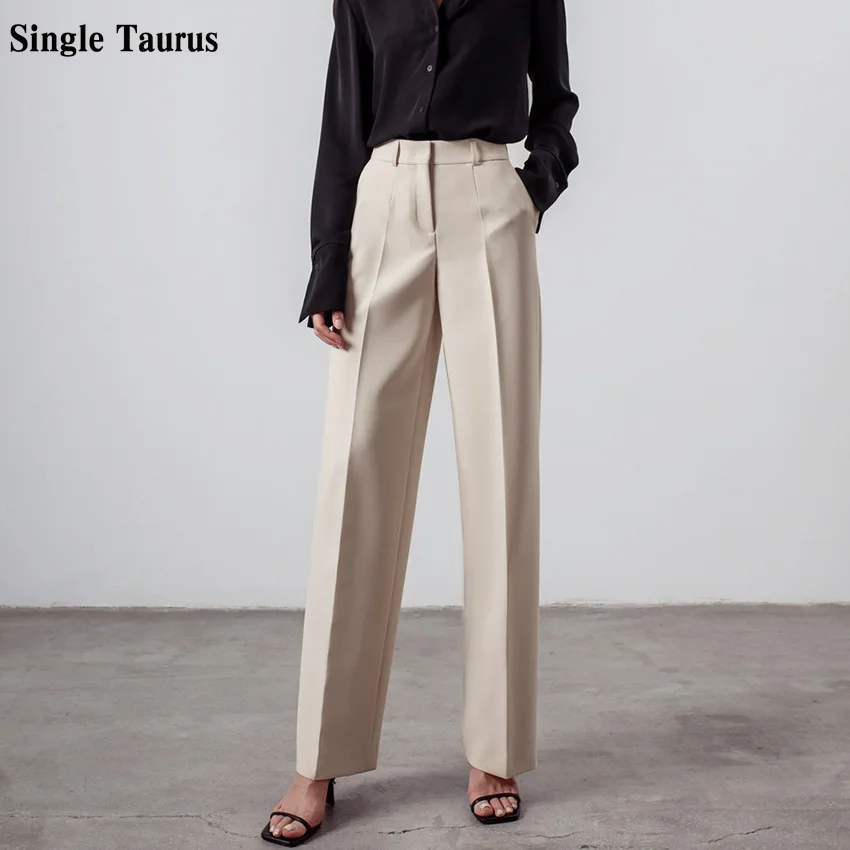 Women's Tailored Trousers Fashion Casual High Waist Straight Solid Classic Beige Apricot Office Lady Suit Tailor Modelutti Pants
Women's Tailored Trousers Fashion Casual High Waist Straight Solid Classic Beige Apricot Office Lady Suit Tailor Modelutti Pants