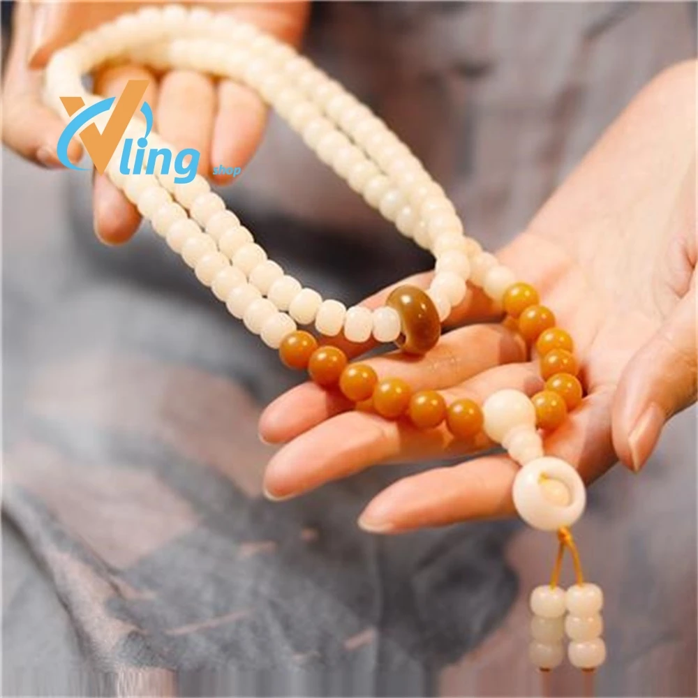 

Natural white jade Bodhi 108 Buddhist Beads Personalized GiftBohemian Bracelets for Women 2022 Selling Products Fashion Jewelry