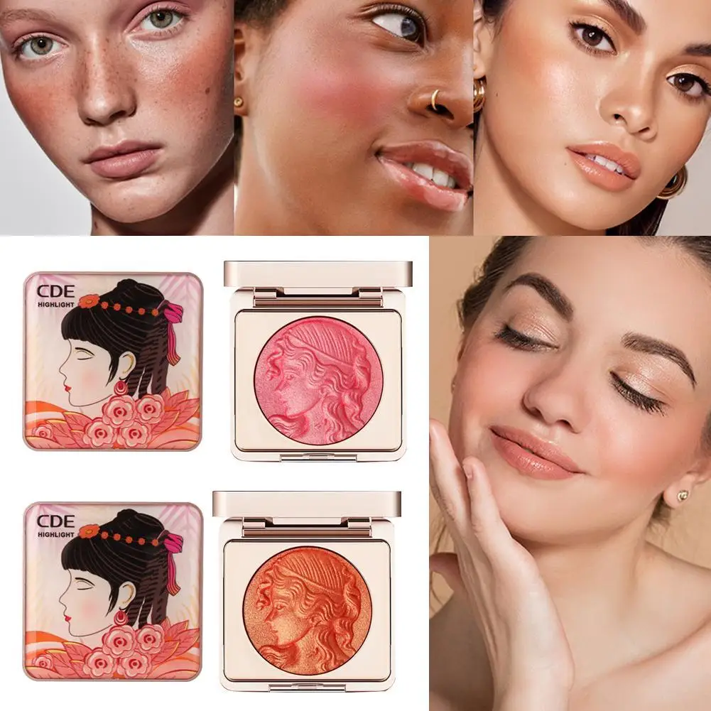 

MackAndy 2 Colors Blush Peach Pallete Face Blush Mineral Pigment Palette Cream Shining Blusher Face Red Shadow Cosmestics Powder