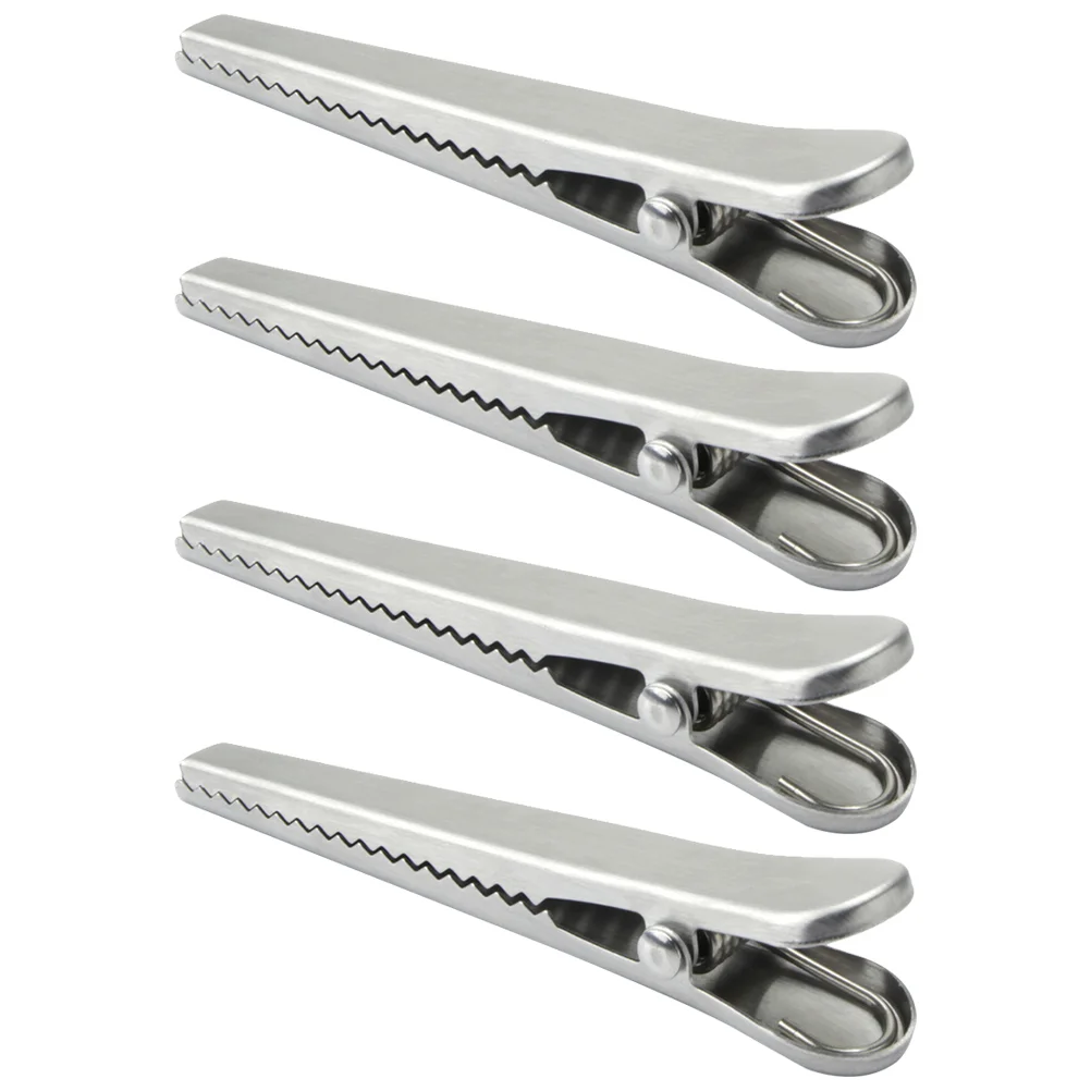 4pcs Stainless Steel Clamp Jaw Sealing Clips Durable Sealing Clamps Home Supplies
4pcs Stainless Steel Clamp Jaw Sealing Clips Durable Sealing Clamps Home Supplies